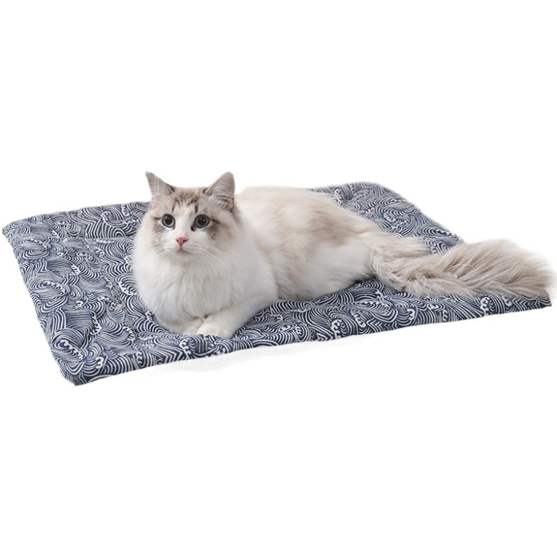 Fábrica en stock al por mayor de cuero Taobao algodón Lino lana de cordero estera del animal doméstico estera del perro cuatro estaciones disponibles manta para mascotas gato estera