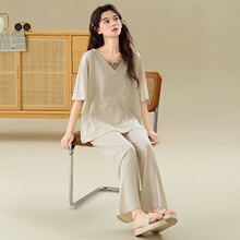 M-4XL�ļ��¿�Ī������˯��Ů����䳤��Բ����װ�������мҾӷ�