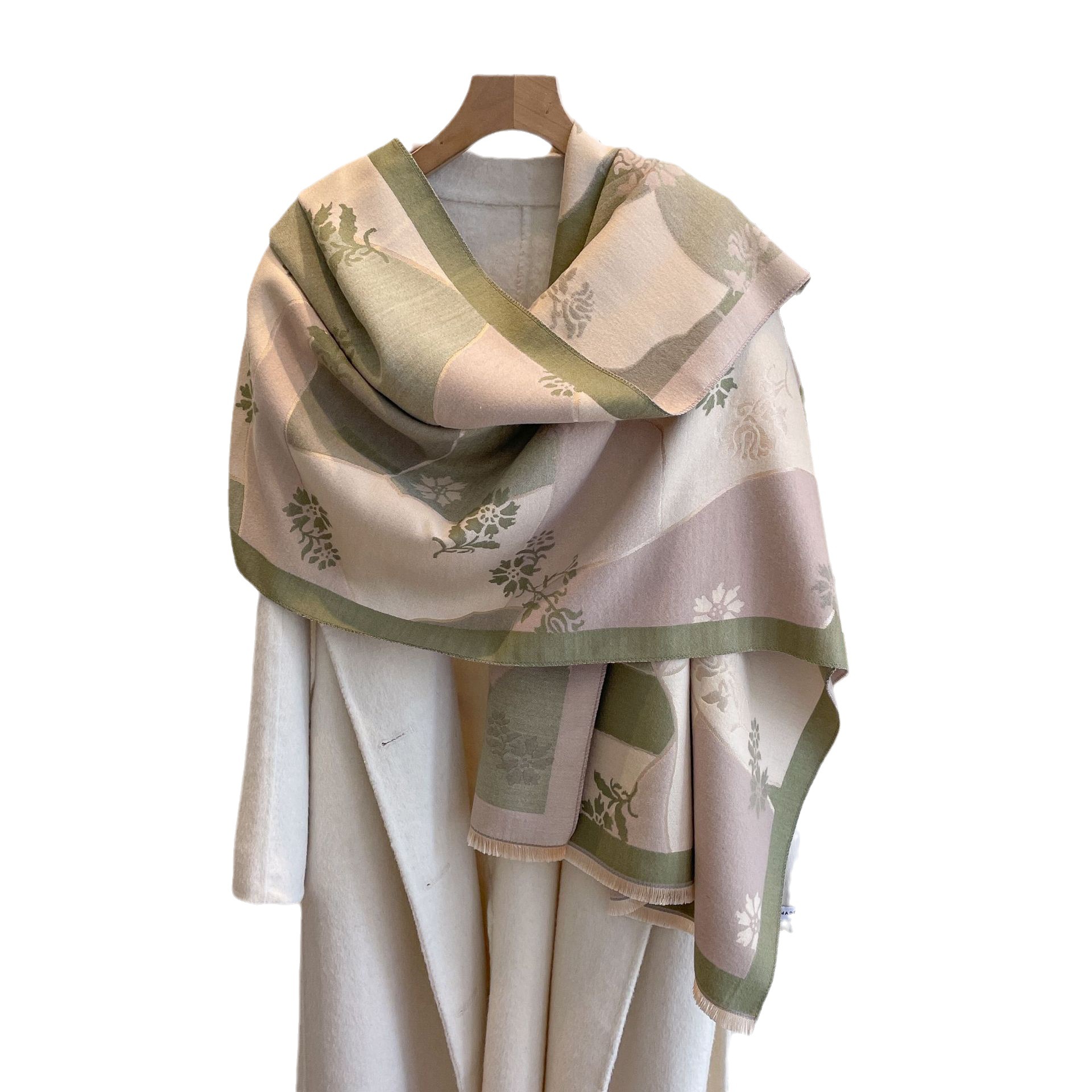 2023 nuevo estilo coreano decorativo de doble uso chal exterior de moda de Cachemira larga de doble cara gruesa bufanda caliente para las mujeres