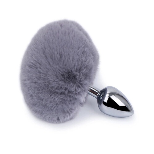 Sex toys, adult products, back yard tail anal plug, hair ball anal plug, rabbit tail anal plug, silver small hair ball