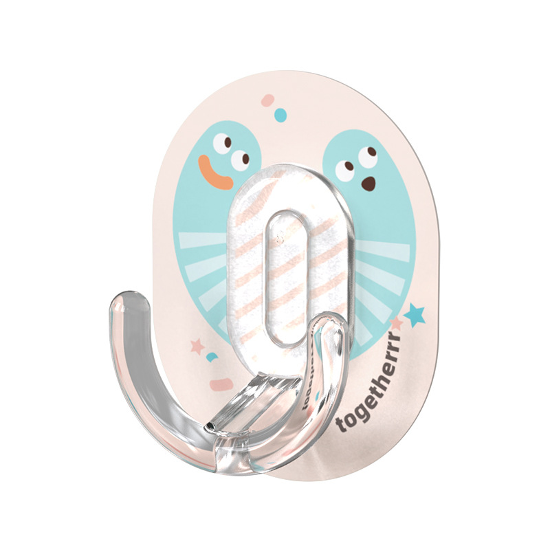 Xiangjia divertido gancho transparente sin costuras detrás de la puerta gancho pegajoso gancho fuerte gancho de plástico multifuncional