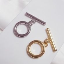 14K包金保色OT扣 DIY首饰品珍珠链连接扣 手链收尾扣 光面圆扣4#