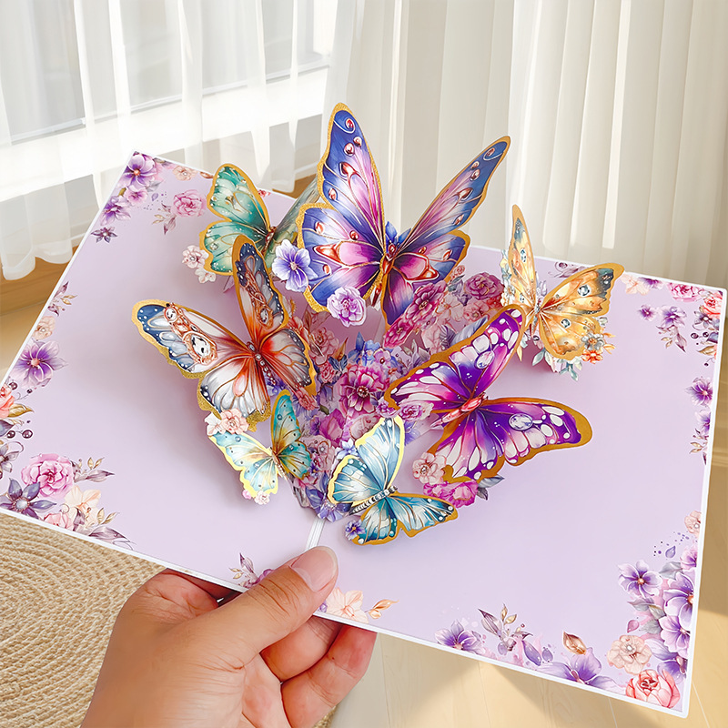 新しい教師の日立体グリーティングカード 3D 花束誕生日カード感謝祭ギフト教師のためのクロスボーダー工場卸売|undefined