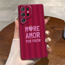 跨境专供菲林壳适用三星S25+保护套手机壳S24简约条纹字母S23硬壳