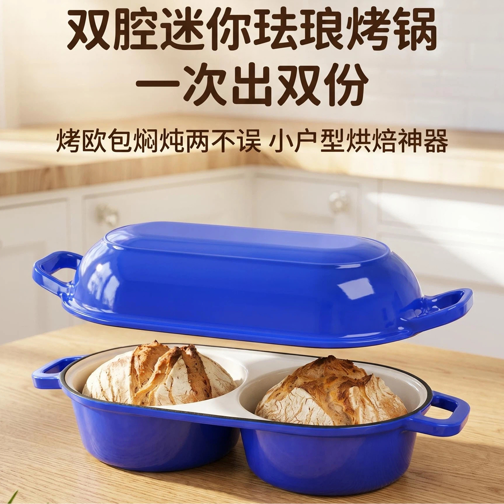 Amazon Cast Iron Bread Pan, Special Baking Tray for Oven, Heavy-Duty Dutch Homemade Bread Enamel Pan, Cross-Border