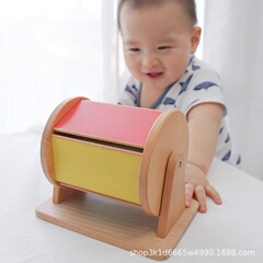 蒙氏教具0-3歳ヤケヤキ紡織鼓玩具乳幼児モントレー認知箱早教益智