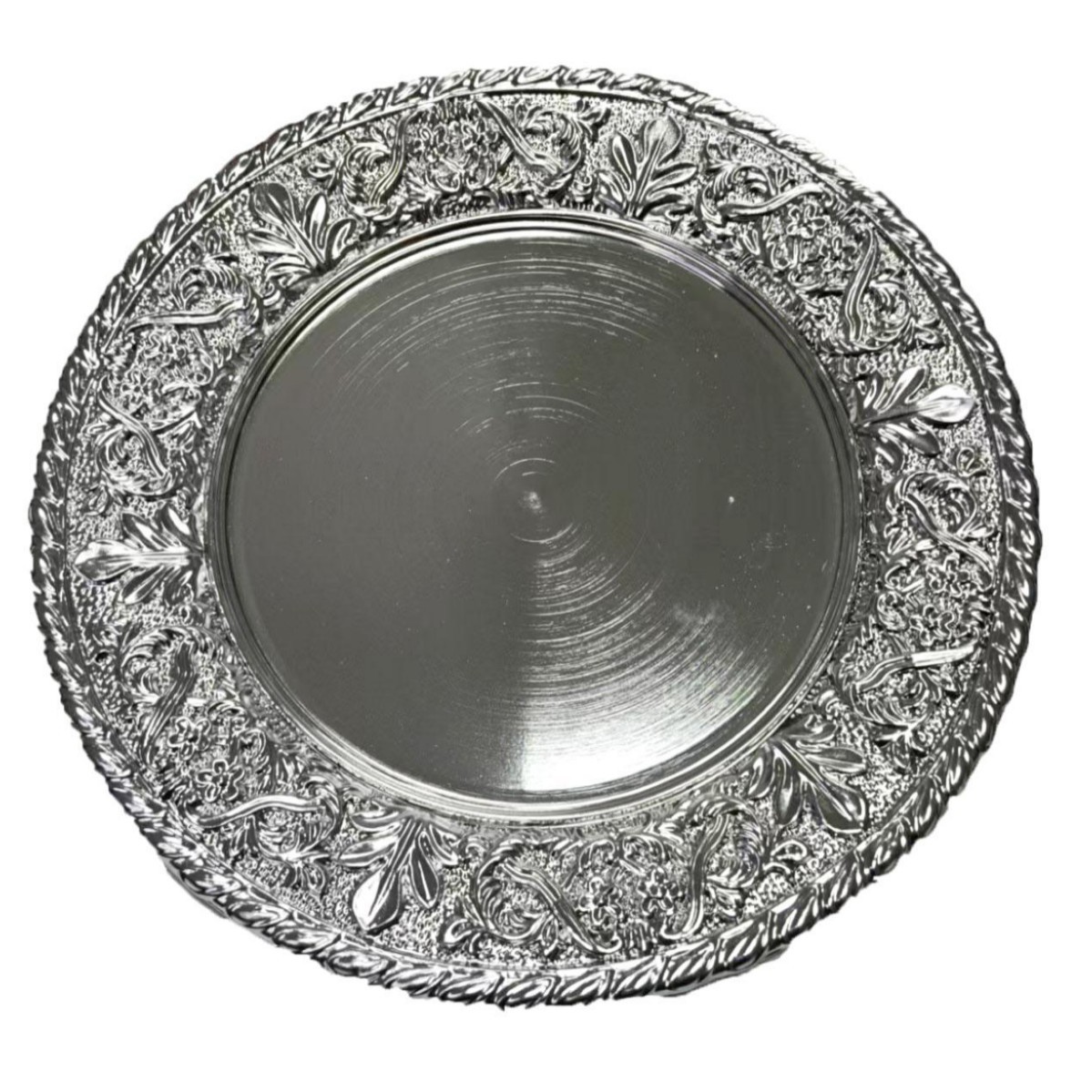 Boda de lujo ligera fiesta de hotel galvanizado desechable placa de plástico decoración placa de carga retro