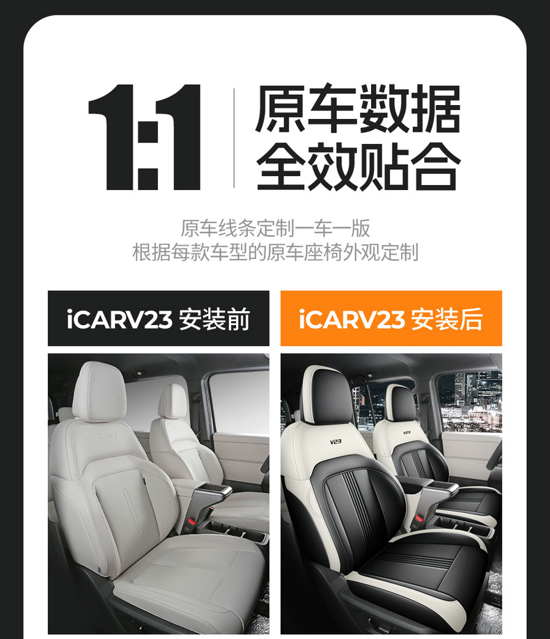 25 Chery Icarv23 Special Seat Covers, Fully Surrounded and Breathable Four-Season Cushion Modified Summer Car Seat Covers