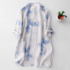 佛系高端手工钉扣太极服女夏天棉麻薄款苎麻太极拳练功服禅修