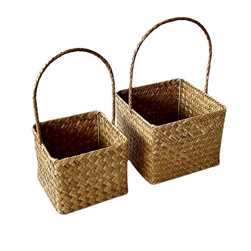 Строк woven handheld basket, flower shop for kindergarten, gift box, (Physicals)