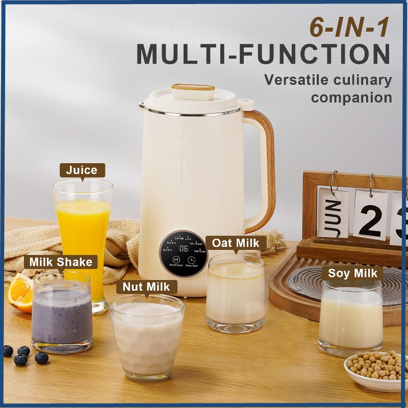 跨境110V美规豆浆坚果燕麦智能预约自动清洗大容量1L免滤坚果奶机