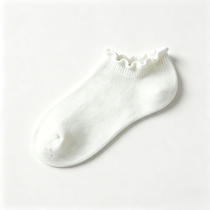 Cross-border women's ruffled socks, women's short socks, cotton invisible socks, women's low-cut non-slip cute ruffled ankle socks