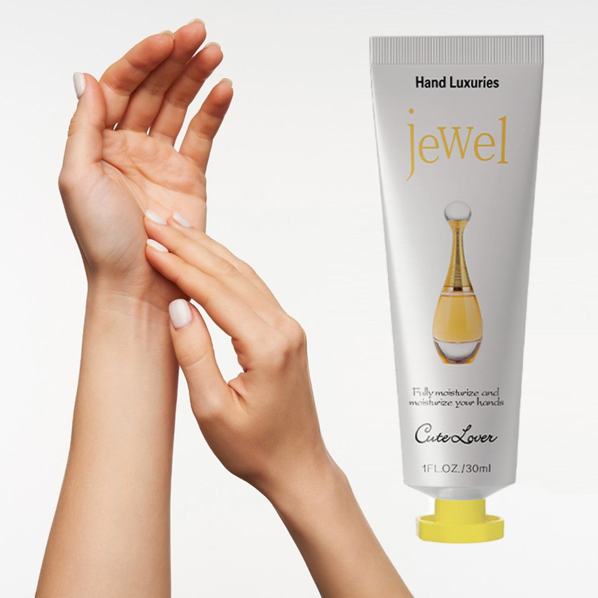 La misma crema de manos con perfume de marca grande tiene una fragancia perdurable y hidratante, así como un alto tipo de fragancia hidratante para otoño y invierno.