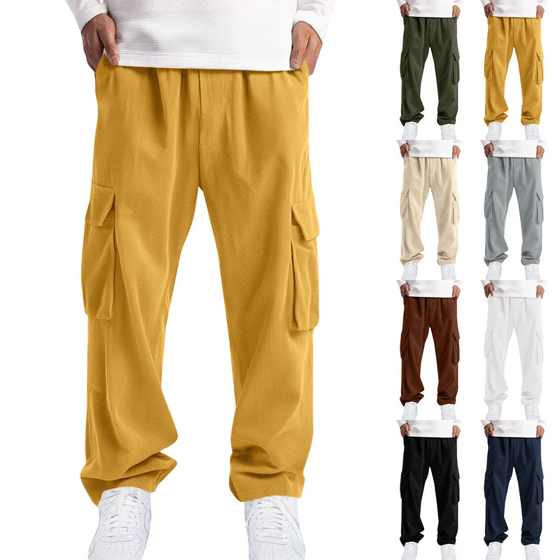 2025 Cross-Border Hot Selling Men's Casual Sports Fashion Corduroy Jogging Cargo Pants