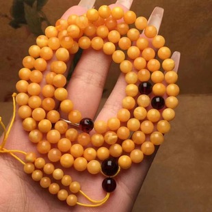 Natural Beeswax, Old Honey Flower Wax, Buddha Beads, Rich Wax Texture, Clear Lines, Multi-Circle Bracelet, Bracelet, Necklace, Chain Accessories