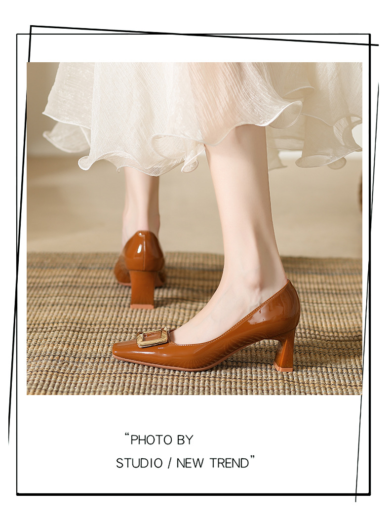 Zapatos de salón con punta y hebilla cuadrada para mujer_voghion.com