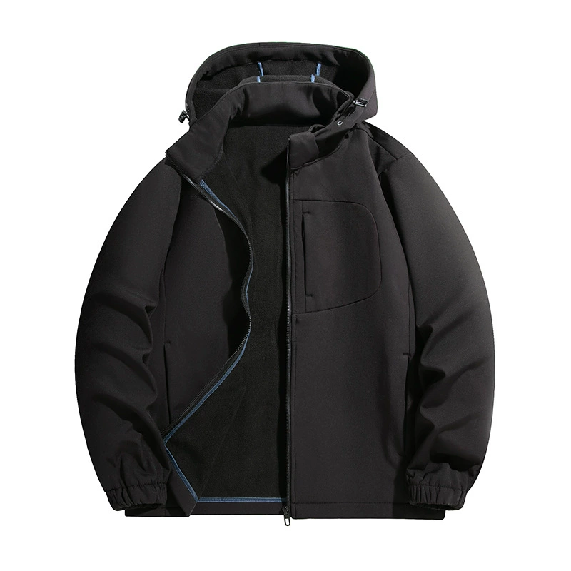 Мужская куртка из мягкой оболочки больших размеров на осень и зиму, однослойная куртка на флисовой подкладке, ветрозащитная теплая спортивная повседневная куртка, ветровка