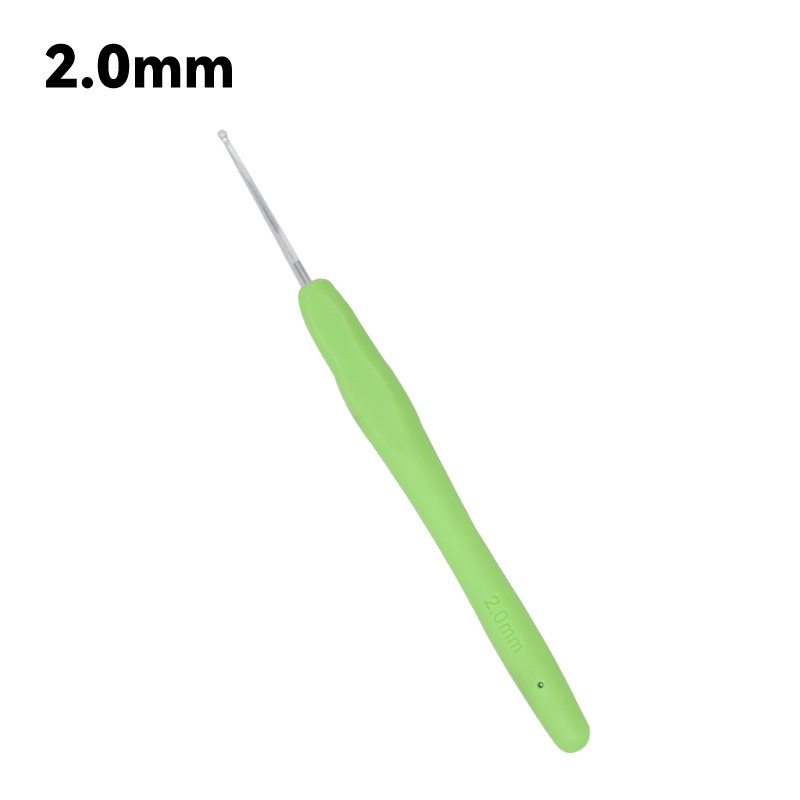 Tejido a mano arco iris ganchillo de mango suave TPR ganchillo de mango suave sólido ganchillo de aluminio ganchillo conjunto de agujas de lana