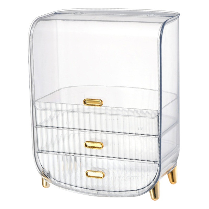 Younai caja de almacenamiento de cosméticos acrílico a prueba de polvo hogar escritorio lápiz labial cuidado de la piel estante de almacenamiento de productos gabinete de almacenamiento de belleza