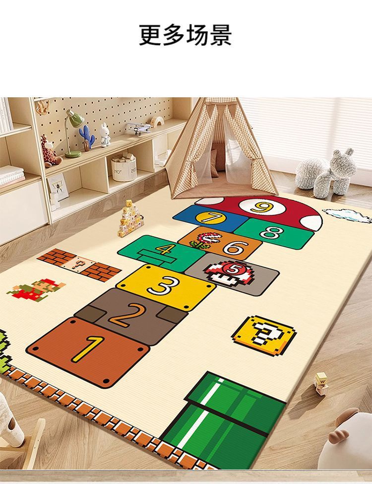Living Room Carpet Cartoon Game Hopscotch Checkered Carpet New Children's Learning Area Play Carpet Educational Floor Mat