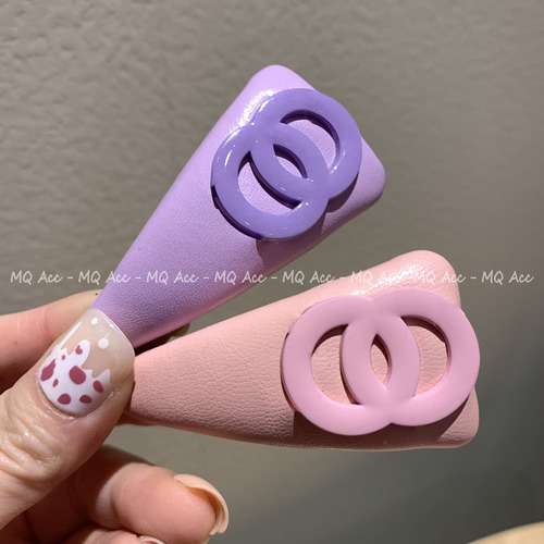 Xiaohongshu influencer same style Instagram candy-colored sponge hair clips for women summer hairpins geometric triangle colorful bread clips
