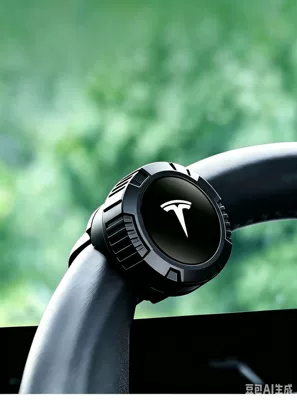 Steering wheel booster — auxiliary driving tool, metal bearing - tesla-logo-steering-wheel-knob