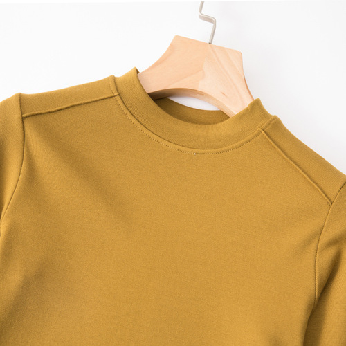 Spring and Autumn Women's Fishbone T-Shirt, Long Sleeve, Innerwear, Fitted, Versatile, Base Shirt, Women's Top