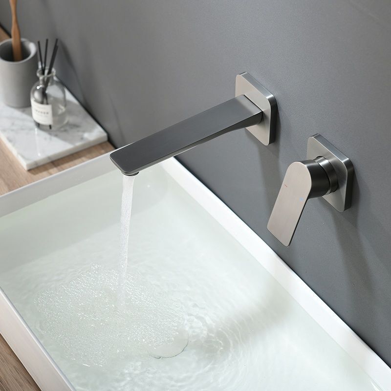 All copper high-grade embedded hot and cold basin faucet gun gray bathroom toilet hotel homestay concealed mixing faucet