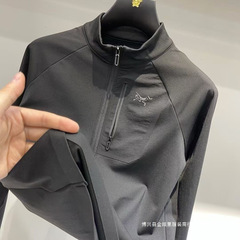 鸟祖始新款长袖户外时尚男士拉链立领T恤休闲卫衣半拉链卫衣