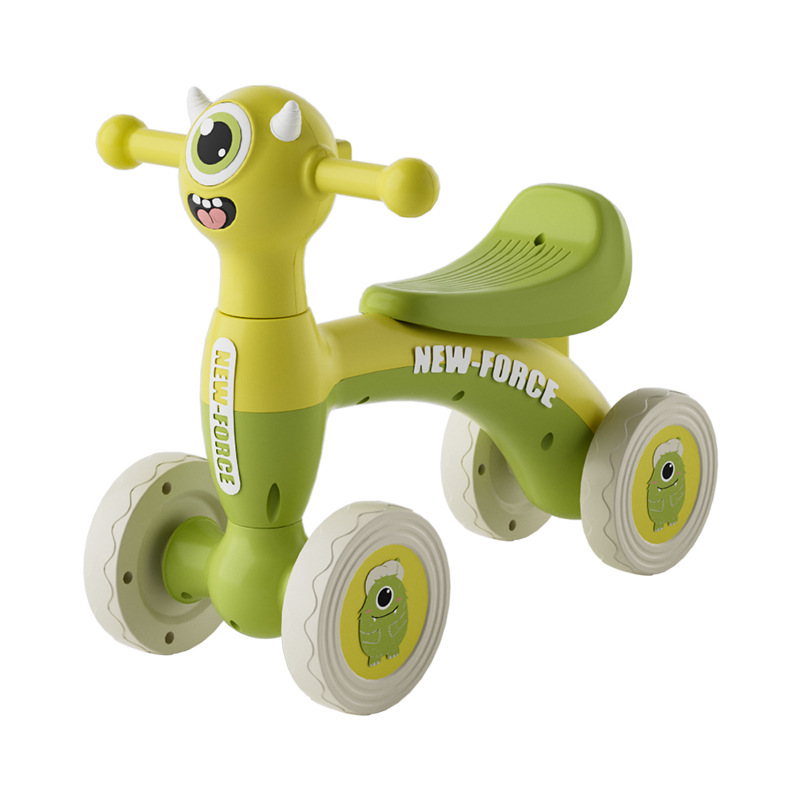 Coche de equilibrio para niños de 1 - 3 años de edad, patineta sin pedal, patineta infantil de cuatro ruedas, patineta para bebés