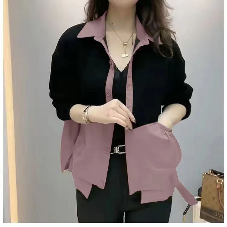 工厂直销外搭春秋上衣新款女士衬衫中年妈妈装宽松休闲短薄外套爆|undefined