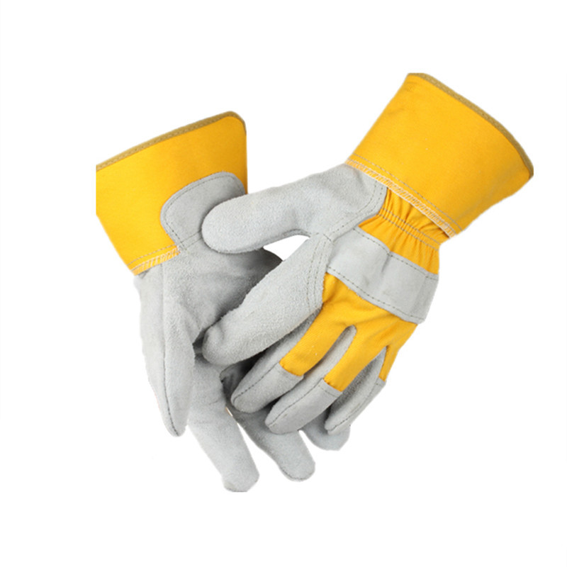 威特仕10-2209牛皮手套背布透气 耐磨简易焊接手套隔热阻燃护手套