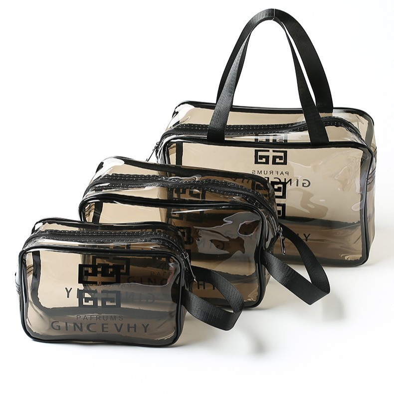 Bolsa de cosméticos de pvc personalizada bolsa de lavado de viaje transparente de gran capacidad bolsa de almacenamiento impermeable bolsa de almacenamiento de cosméticos al por mayor