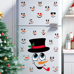 クリスマスシール漫画雪だるま表情DIYかわいいカップ装飾pvcギフトボックス装飾壁貼り国境を越えた
