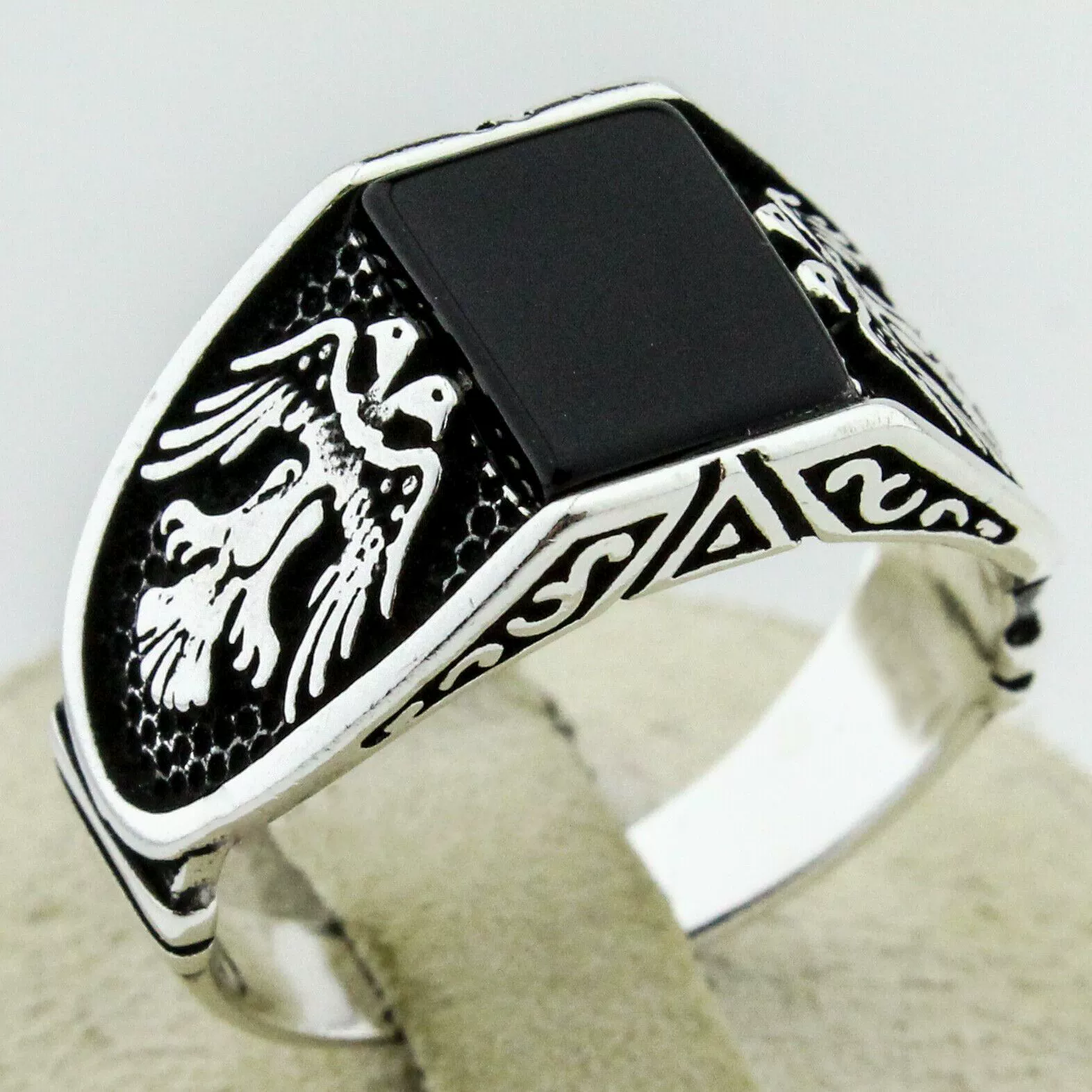 Accessory, retro zirconium, ring with stone, European style, wholesale