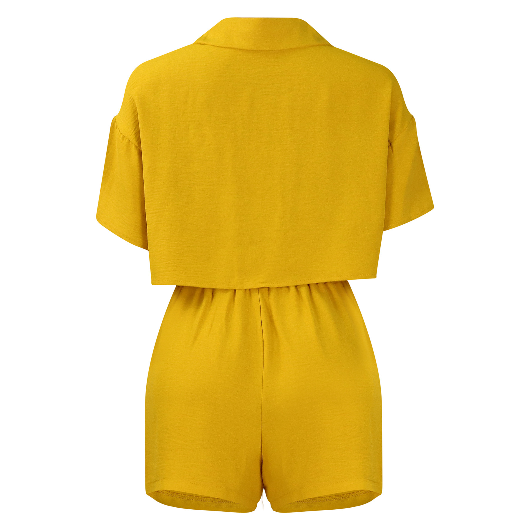 Women's Clothing summer new casual lapel short sleeved shirt shorts fashionable suit_mkmklike.com