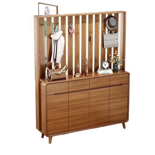 3L new Chinese style entrance door shoe cabinet and hanger integrated with shoe stool entrance cabinet partition cabinet living room large capacity storage