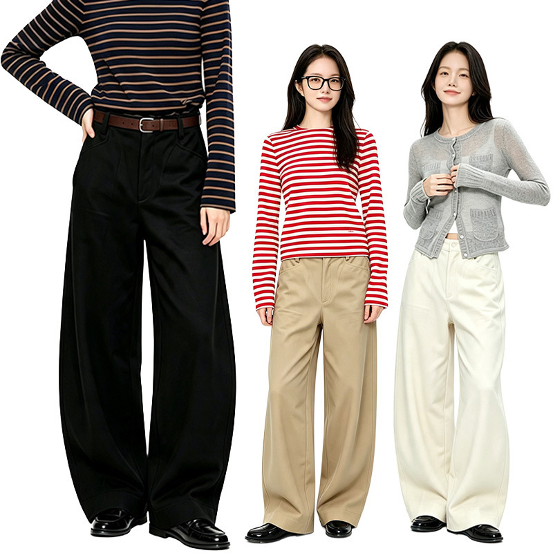 【Long-staple cotton-no-iron magic pants】26 autumn new women's pants, old money style, slimming, loose-fitting, workwear casual pants for women 【Long-staple cotton-no-iron magic pants】26 autumn new women's pants, old money style, slimming, loose-fitting, workwear casual pants for women