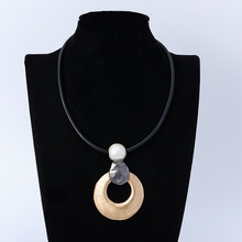 亚马逊跨境专供新款项链欧美个性时尚撞色几何珍珠女士合金短项链