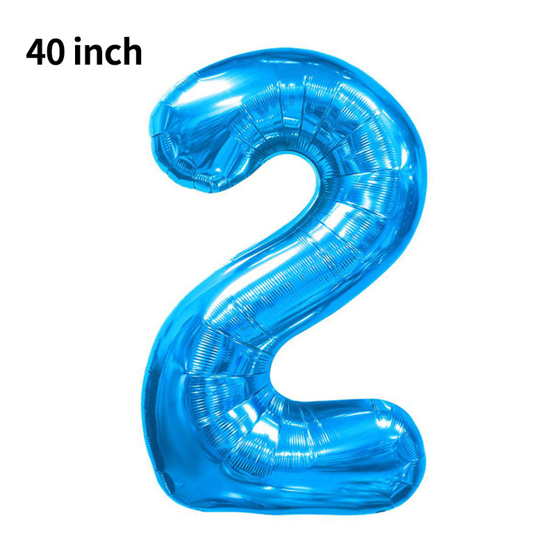 Globo digital transfronterizo grande de 40 pulgadas versión estadounidense 0-9 globo de película de aluminio decoración de fiesta de cumpleaños globo digital de imitación image 47