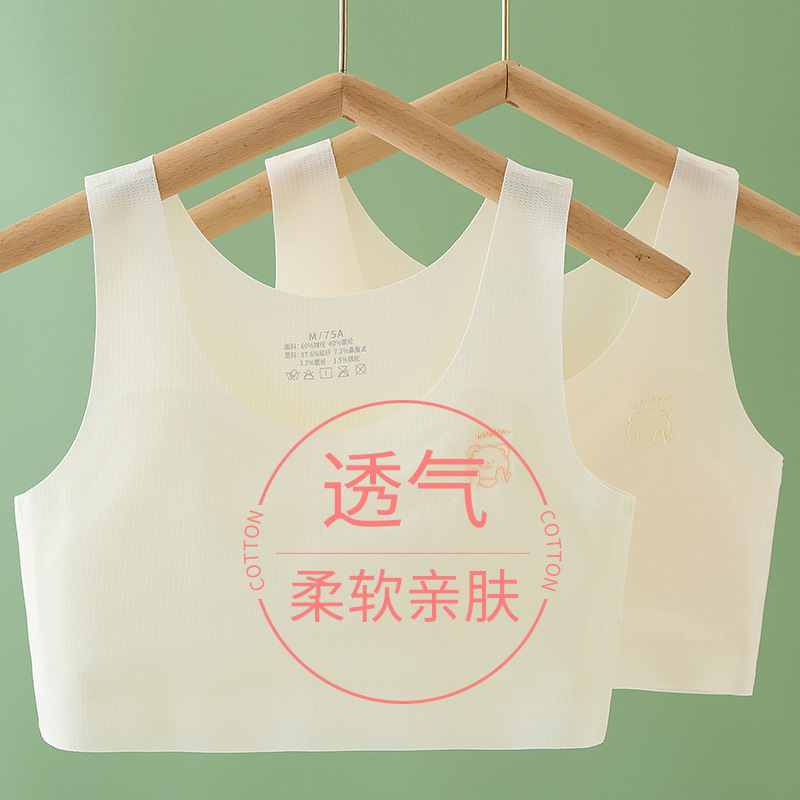 Ropa interior para niñas durante el período de desarrollo Sujetador para niñas de 10 a 14 años Escuela primaria Chaleco para niños Chaleco para niñas Escuela secundaria sin rastro