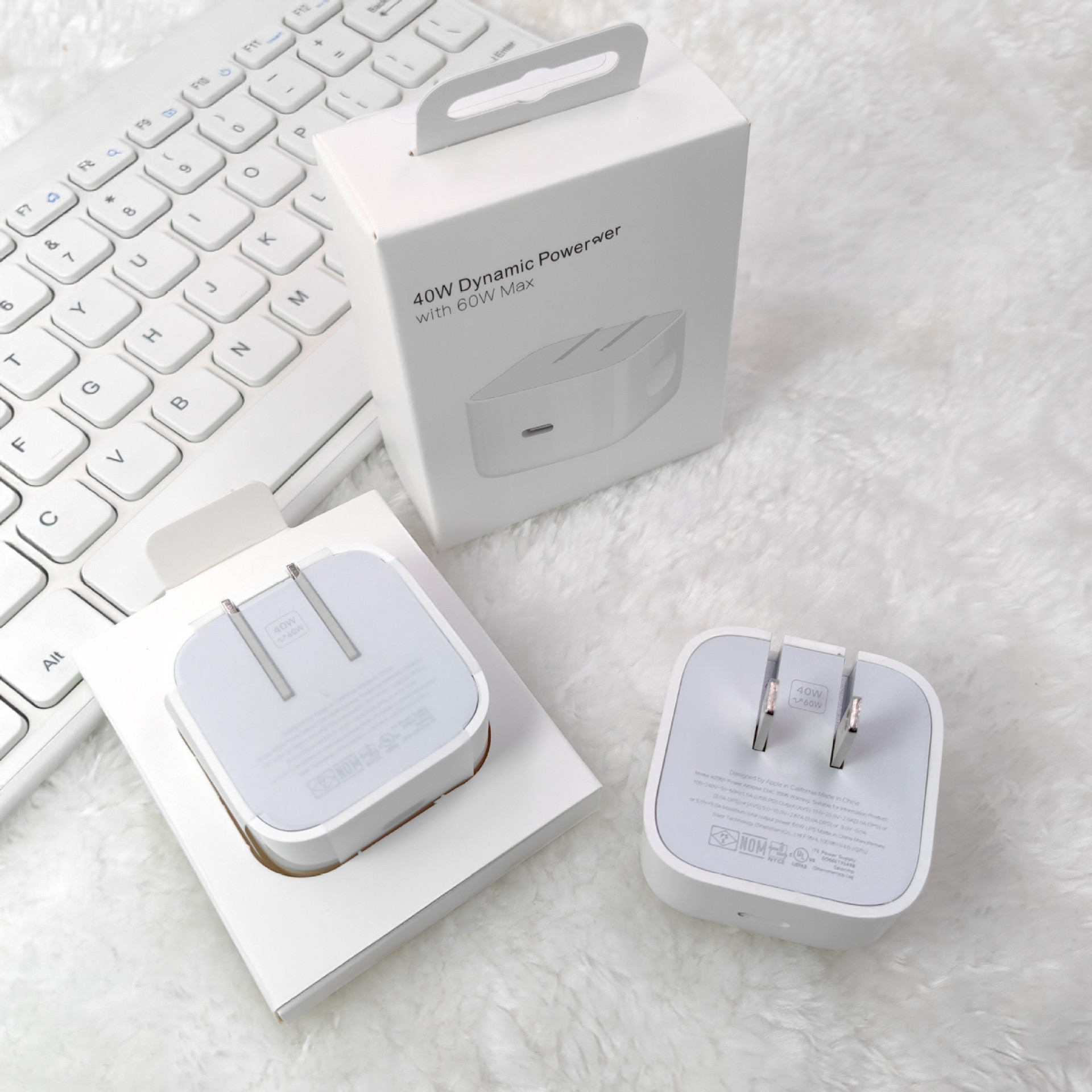 Cargador de 40W con estándar europeo y americano, compatible con teléfonos móviles Apple 17, carga rápida PD, cabezal de carga de 60W, adaptador 16