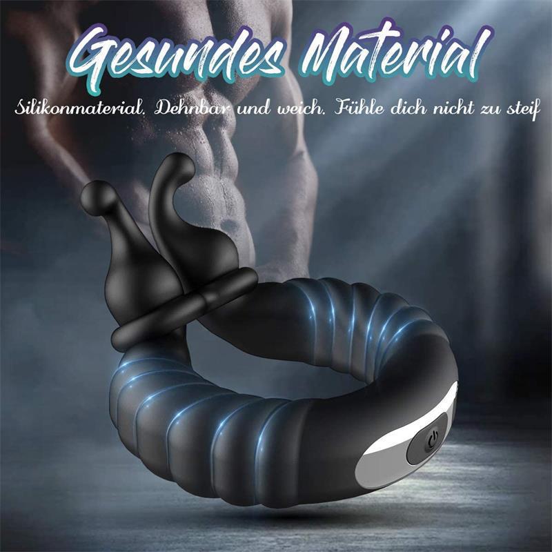 Snail Lock Ring Vibrating Couples Ring with Rechargeable Motor and Silicone Body — detail image 6