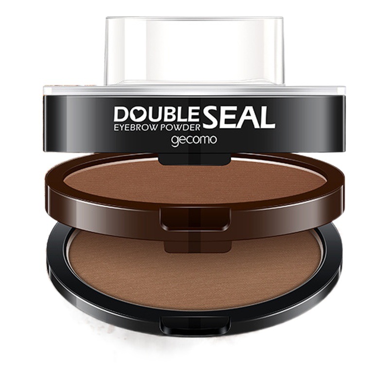 Gemon sello de doble capa polvo de cejas de dos colores perezoso impermeable a prueba de sudor no es fácil de manchar cosméticos novatos dibujo de cejas artefacto