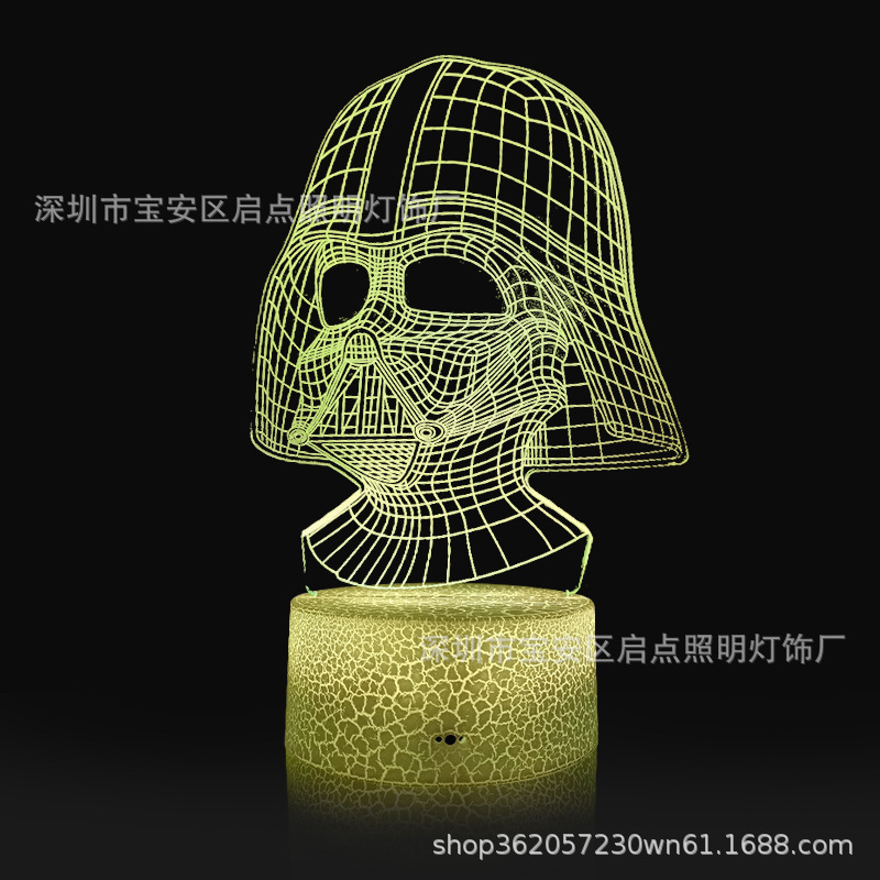 Cross-border source USB crack touch colorful Star Wars series Death Star Black Warrior 3D night light Cross-border source USB crack touch colorful Star Wars series Death Star Black Warrior 3D night light