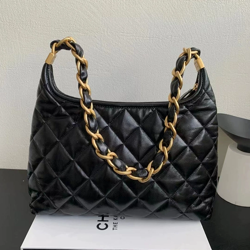 Цепочка, сумка через плечо, кожаная сумка на одно плечо, стиль Chanel, сумка на цепочке, коровья кожа, натуральная кожа