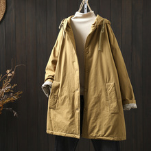 巨好看的夹棉外套女2025冬新连帽中长款洋气独特别致百搭棉衣棉服