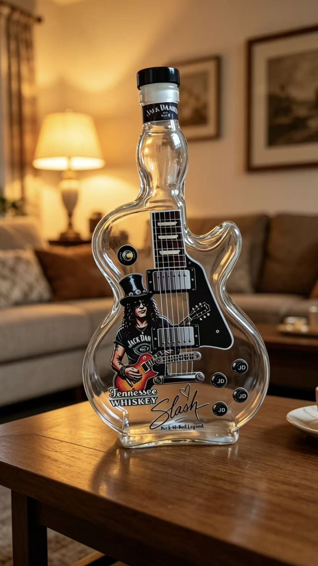 Inventario a través de whisky ji nueva guitarra ACDC botella de vino vino botella de whisky botella de vino