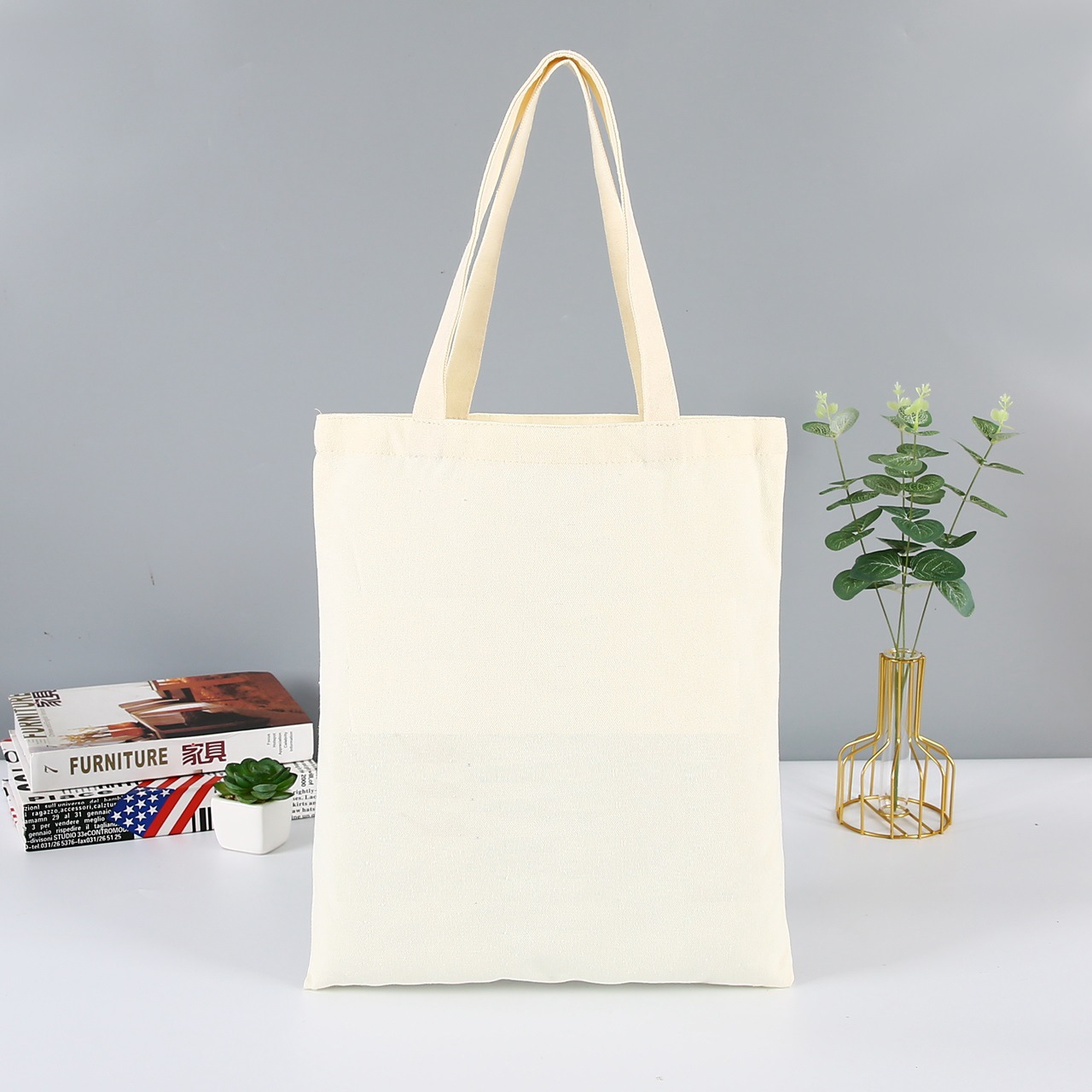 Bolsa de lona en blanco con logotipo personalizado, bolsa de arpillera, bolso de mano, bolso de lona de un solo hombro para estudiantes, almacenamiento personalizado