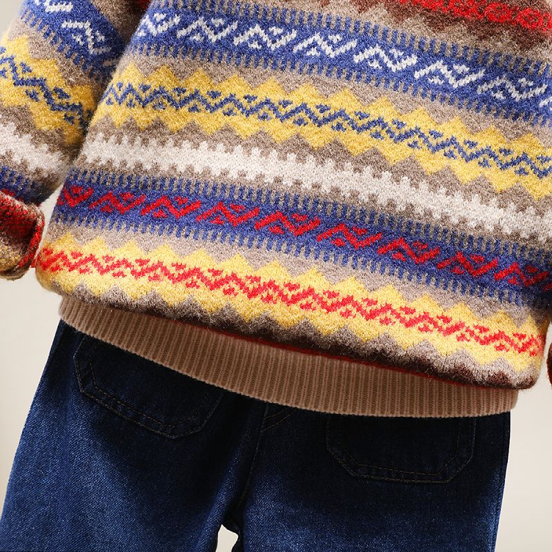 Green Companion Boys' and Girls' Autumn/Winter Hooded Sweaters Knitted Shirts Children's Baby Fashion Outfit Top Base Layer